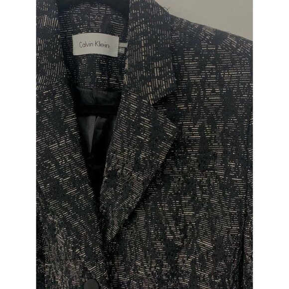 Calvin Klein Jacket Blazer 6 Black Jacquard Women - Picture 4 of 9